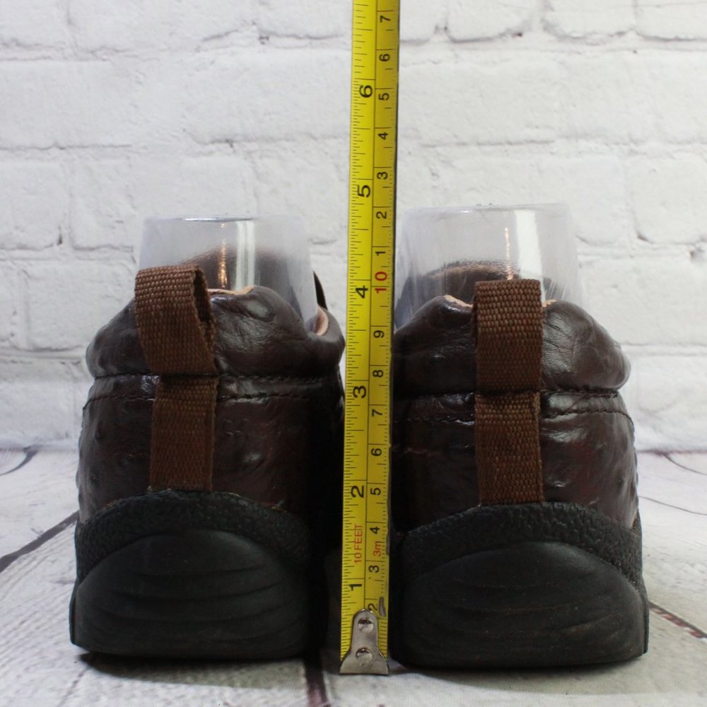 Roper Performance Brown Ostrich Leather Slip On Comfort Loafer Shoes Size 7 - Picture 7 of 9